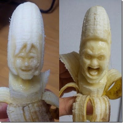 Esculturas em bananas